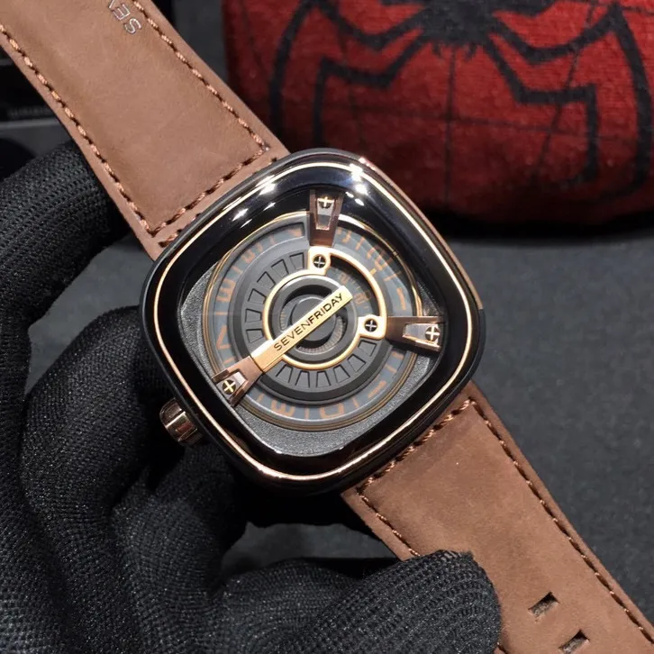 【Authentic Tmall】💰1640! SEVENFRIDAY M1/03 Imported calf belt material: original Citizen automatic machine, high-grade 316 stainless steel case size: 47mmx47mm market high-end quality real shot display